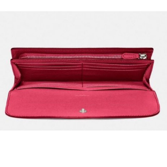 Coach F54009 Women’s Slim Envelope Magenta Wallet - Picture 2 of 8